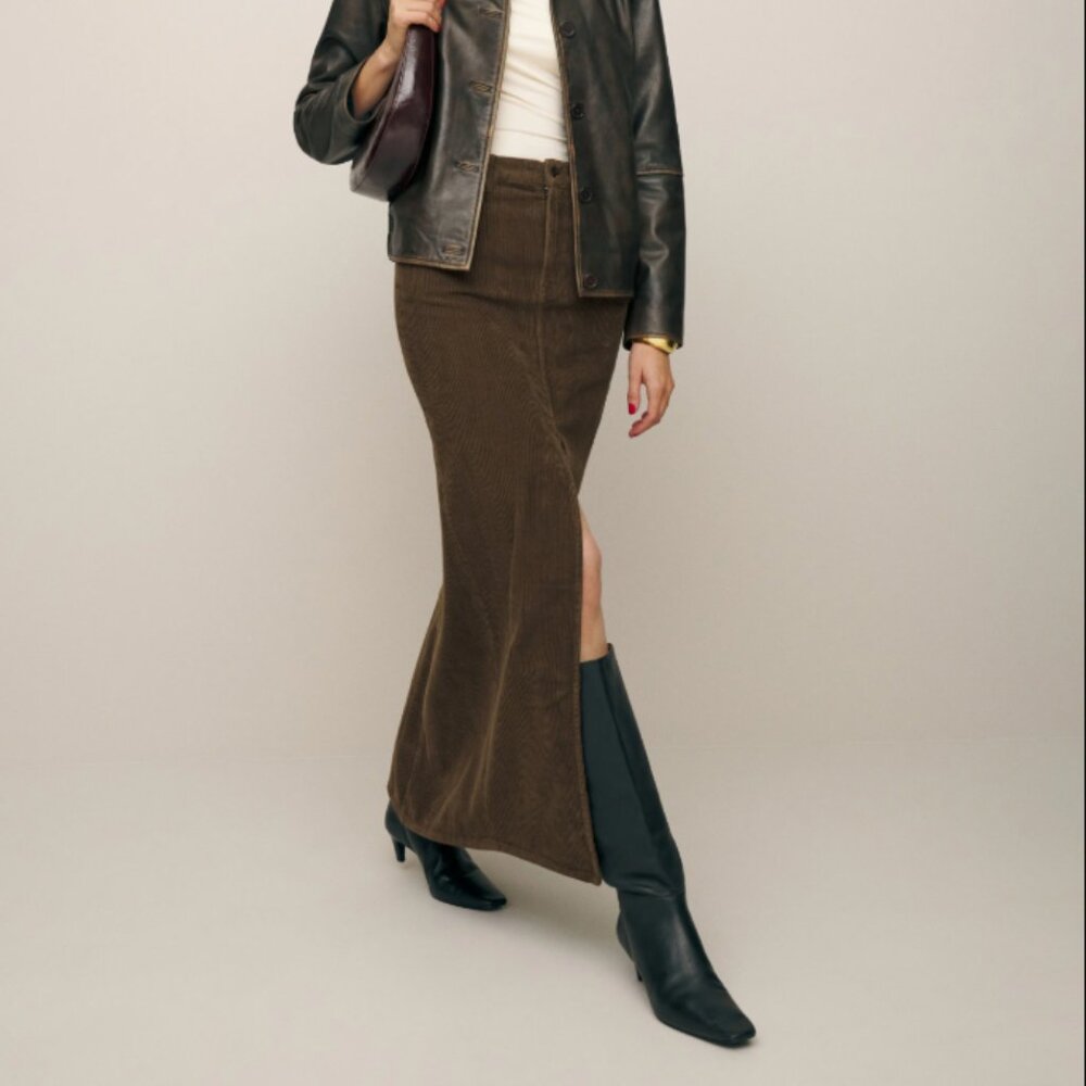 Reformation Tazz Maxi Corduroy Skirt